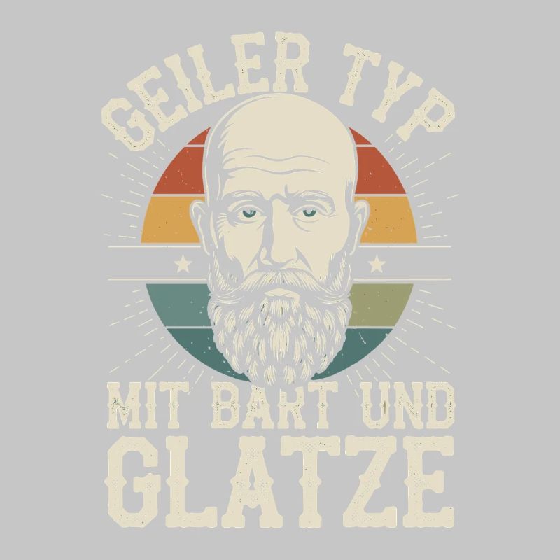 Geiler Typ Mit Bart & Glatze Glatzkopf Bartträger