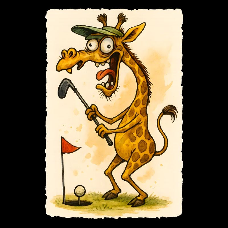 Girafe de golf dans Cartoon Madness - Drôle d’animal