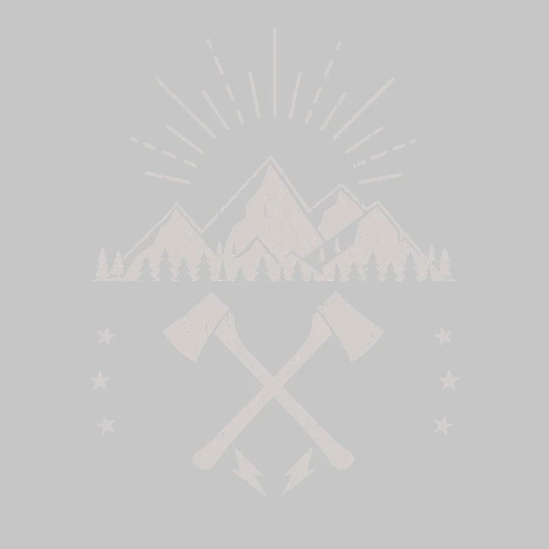 Robustes Berg-Sonnenaufgangsaxt-Emblem
