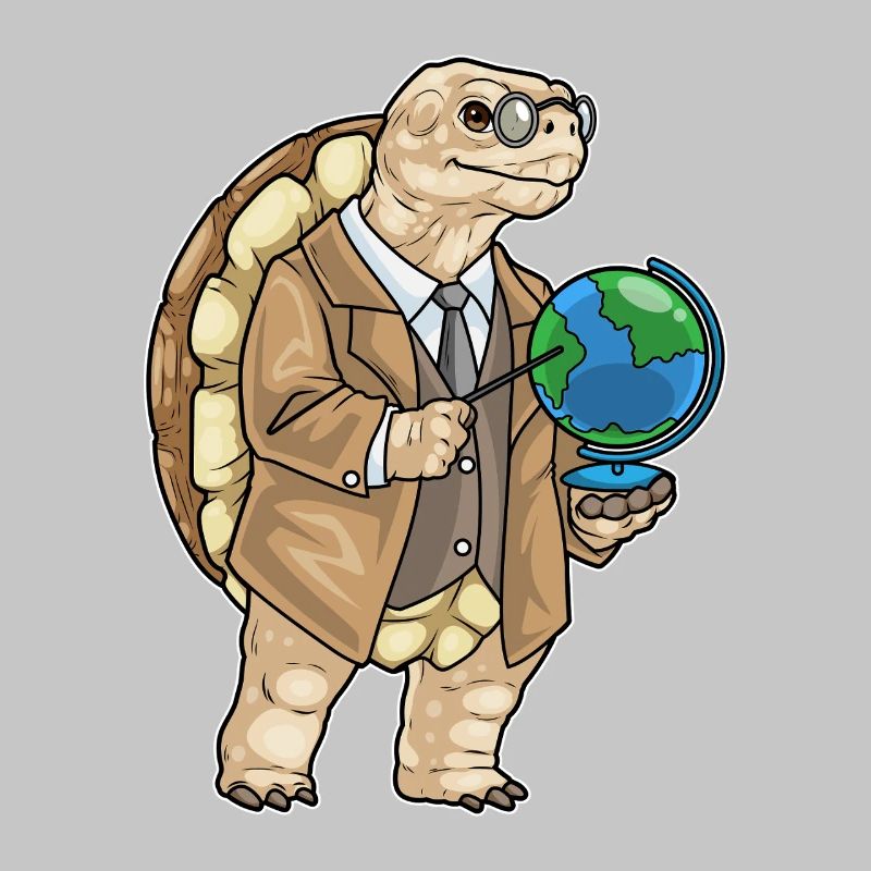 Turtle History Teacher Globe