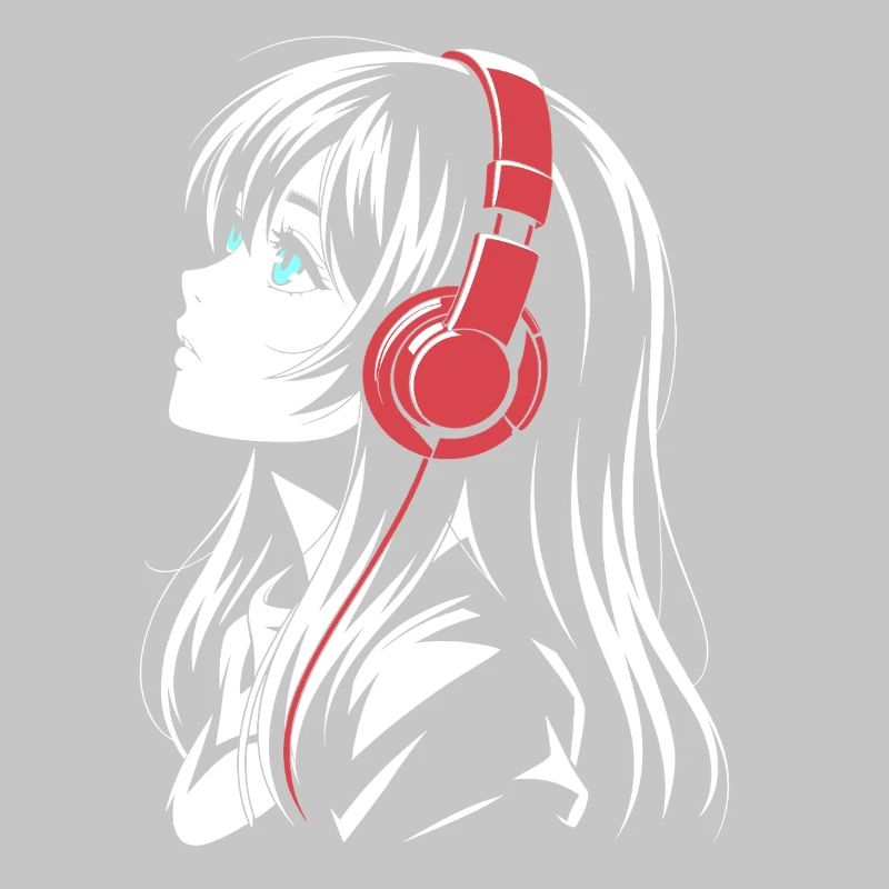 Fille d’anime avec conception de casque