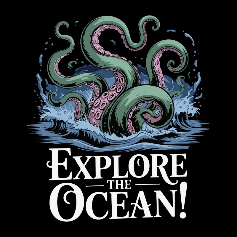 Conception d’aventure de pieuvre océanique