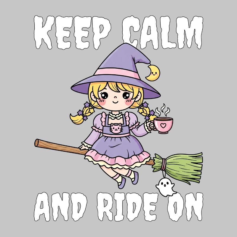 KEEP CALM AND RIDE ON - WITCH HALLOWEEN