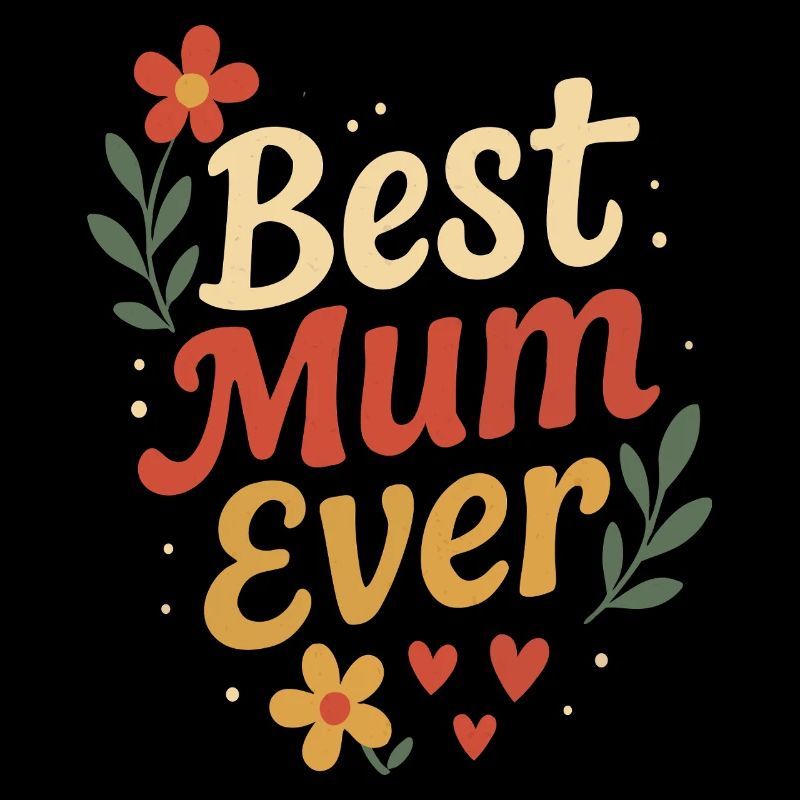 Perfektes Mutter-Design mit Blumen und Herzen