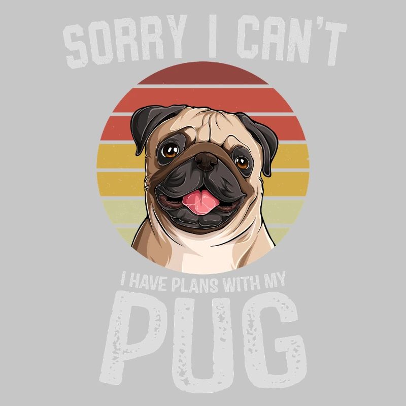 Humorvoller Mops mit Textdesign