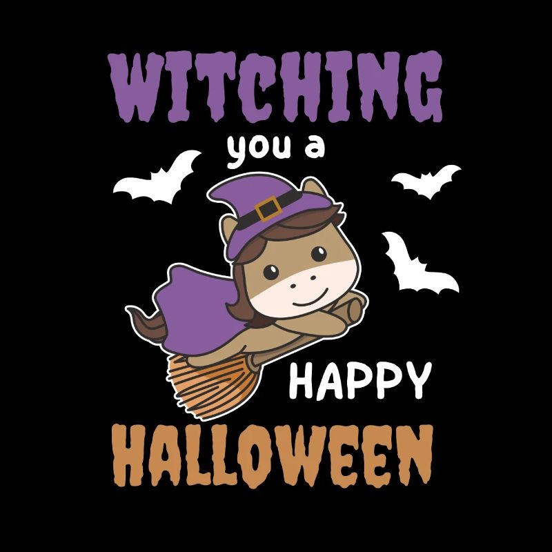 Sorcière de cheval vous sorcière un joyeux Halloween