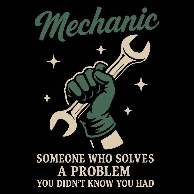 Mechanic Problem Solver Garage Funny Saying
