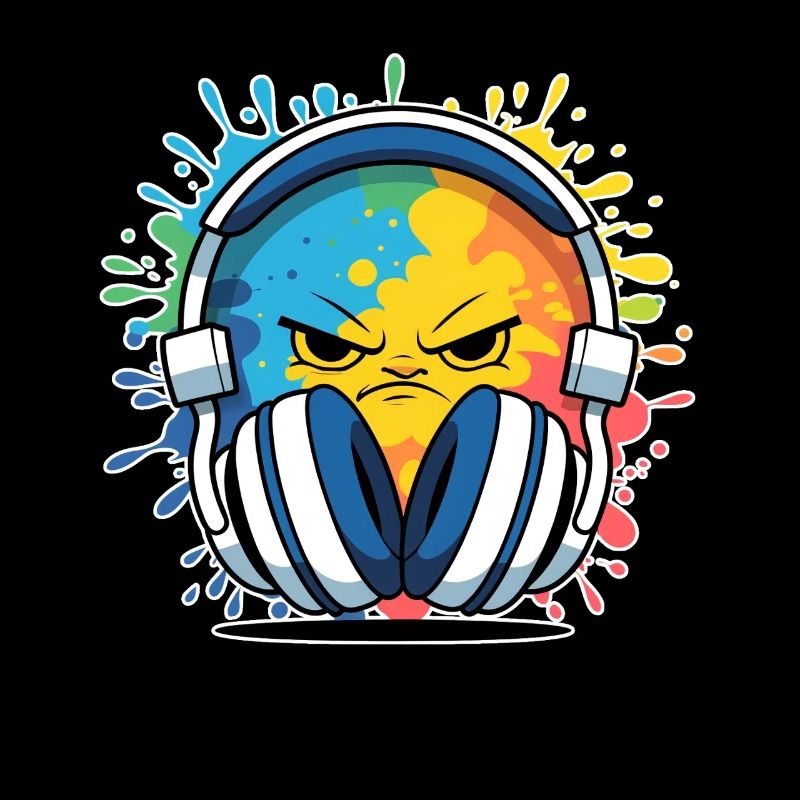Dessin animé DJ compact avec casque
