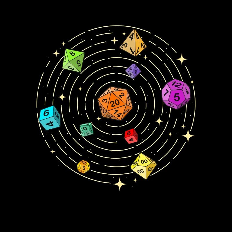 Dice Set In Space RPG Fantasy Meets Sci-Fi Style