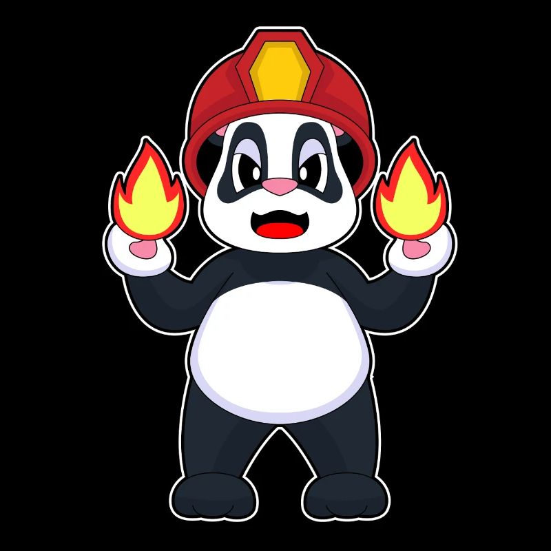 Panda Firefighter Fire Fire Department