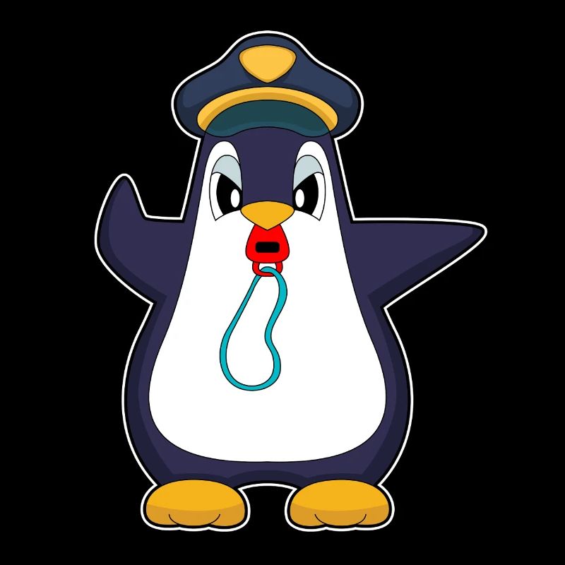 Pinguin Polizist Trillerpfeife Polizei