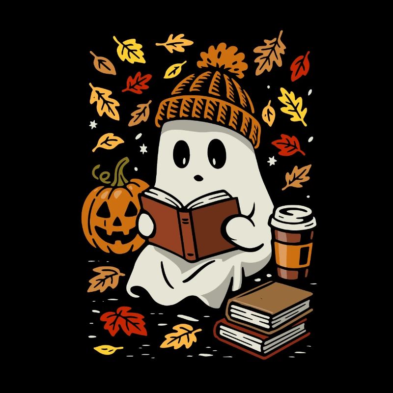 Gespenst mit Buch und Kaffee - Halloween Kostüm