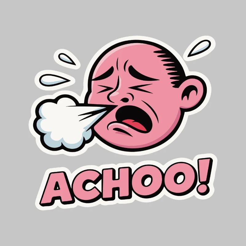 Vintage Comic Sneeze Expression Design