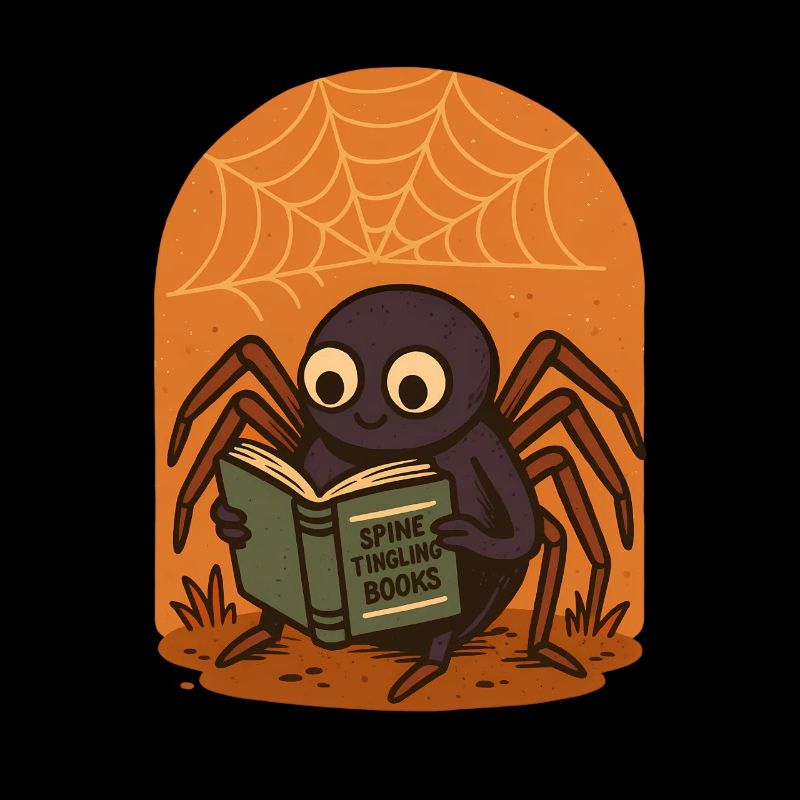 Spider reader insect design with sunset