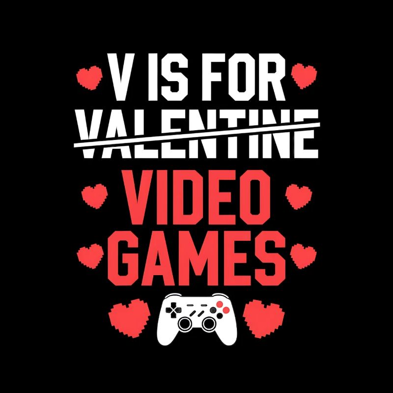 Valentinstag Videospiele Typografie Design