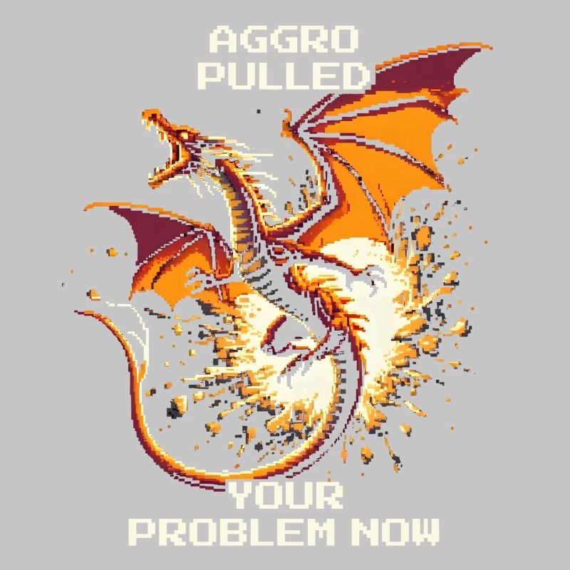 Aggro gezogen – dein Problem | Drache Pixel Art