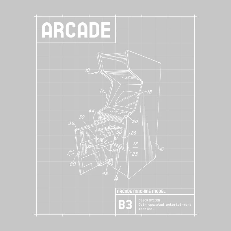 Retro Arcade Sketch on Grid