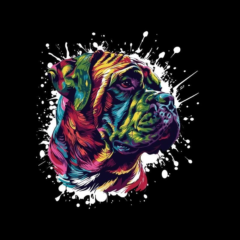 Éclaboussures de portrait de chien coloré