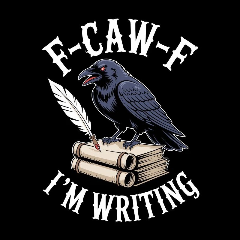 Raven quill and scrolls