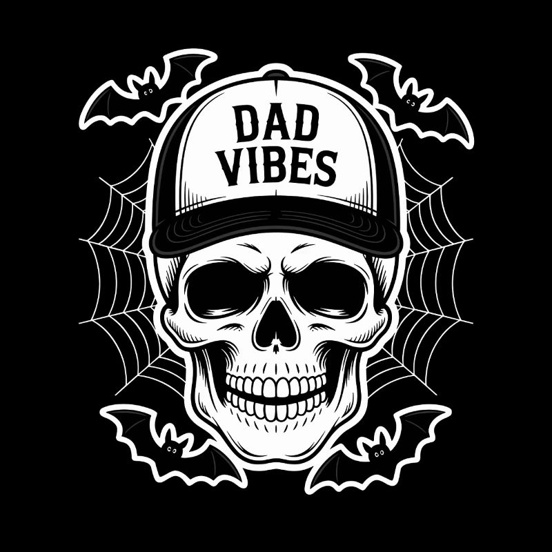 Dad Vibes Skull with Bats