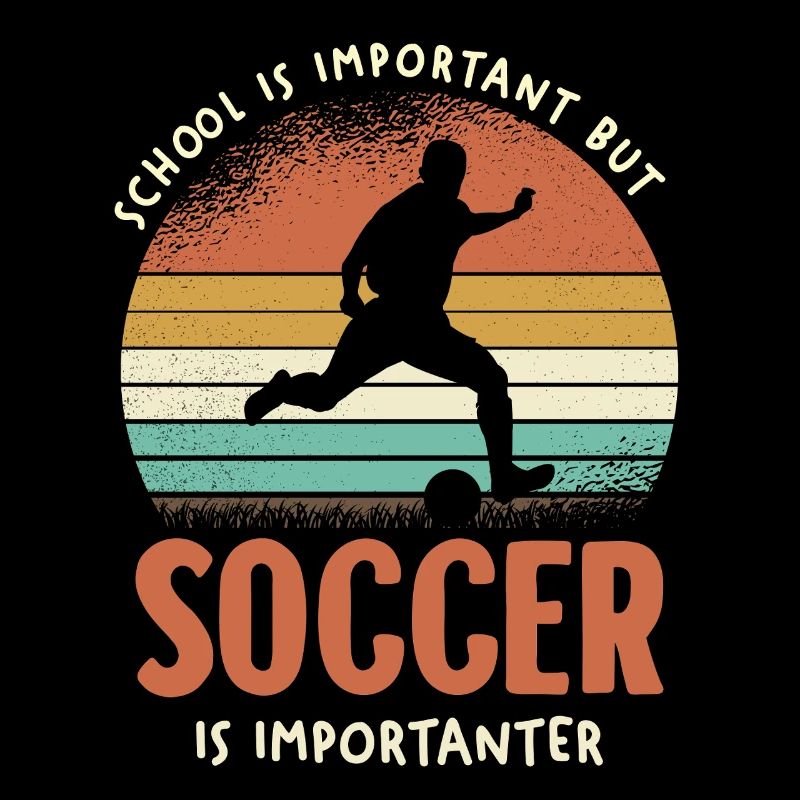 Soccer Is Important Retro Sunset
