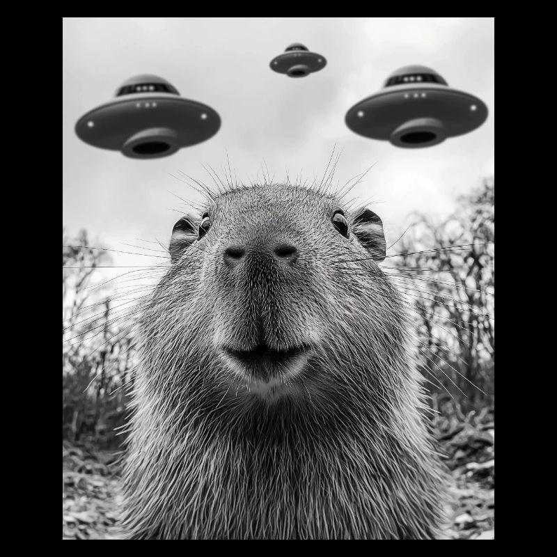 Capybara Selfie with UFO