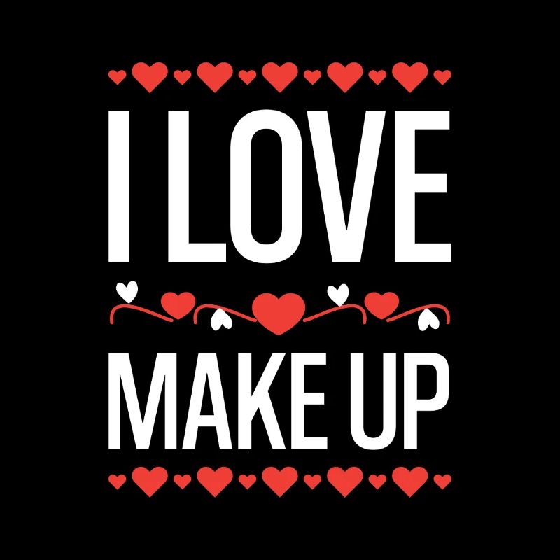I Love Make Up Heart Design