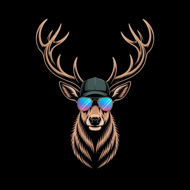 Cooler Hirsch mit Geweih 