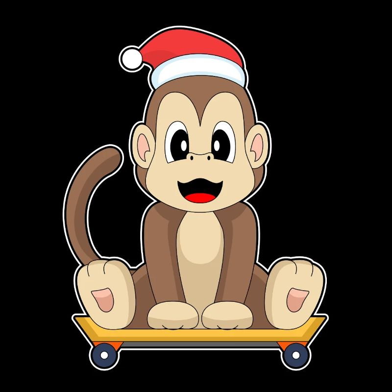 Affe Weihnachten Skateboard
