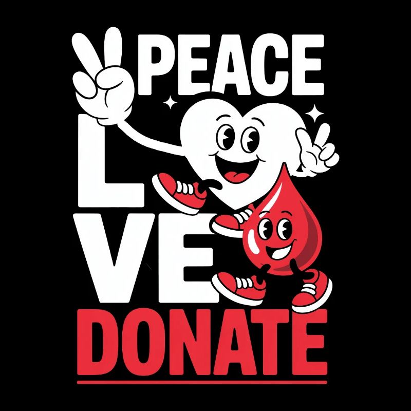Peace Love Donate Blutspender Blutspende