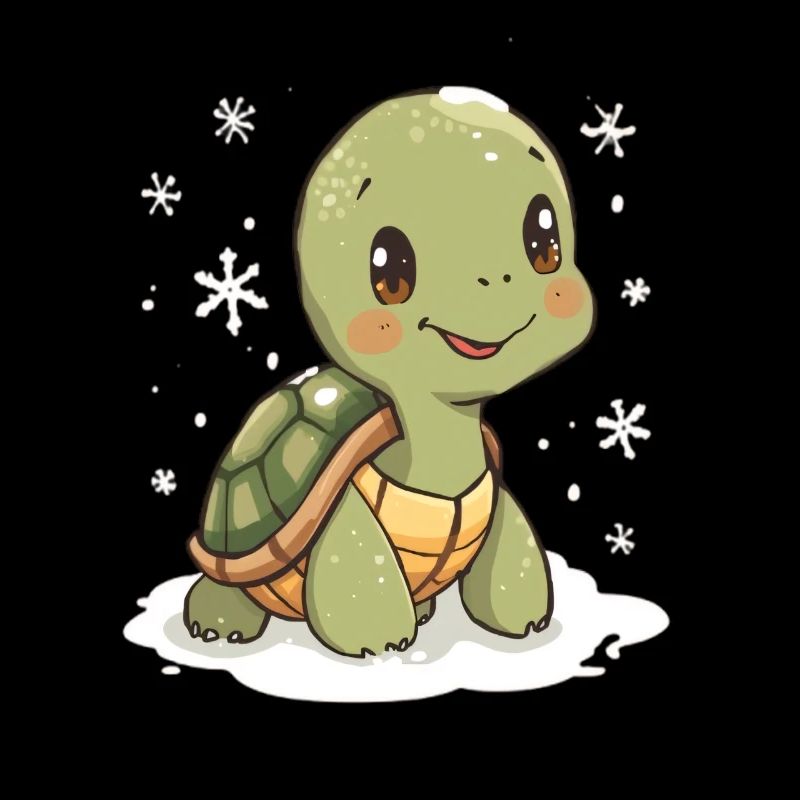 Winterliche Schildkröte im Schnee