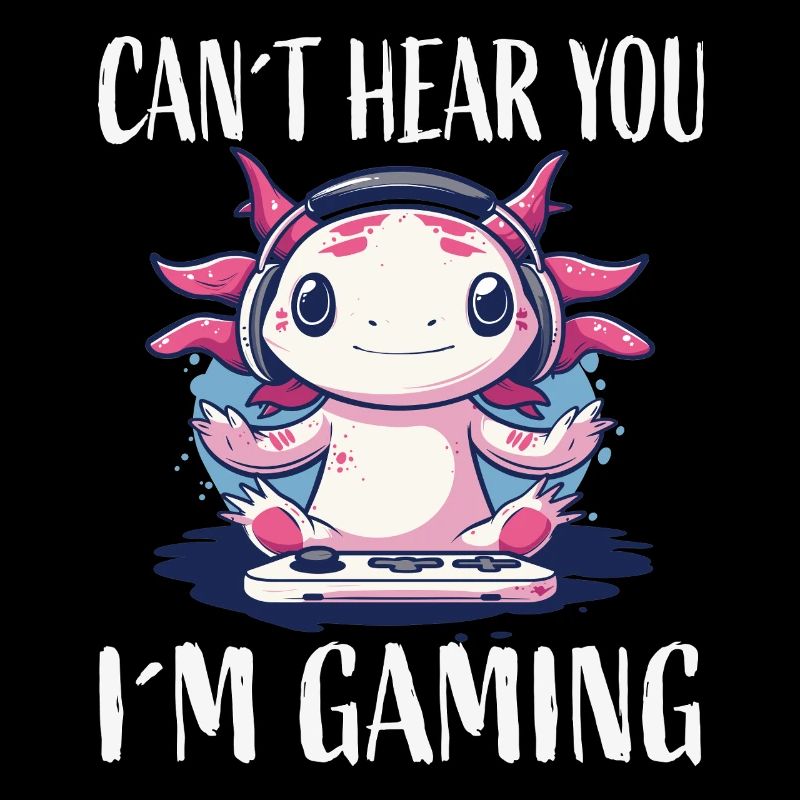 Gaming Axolotl mit Headset
