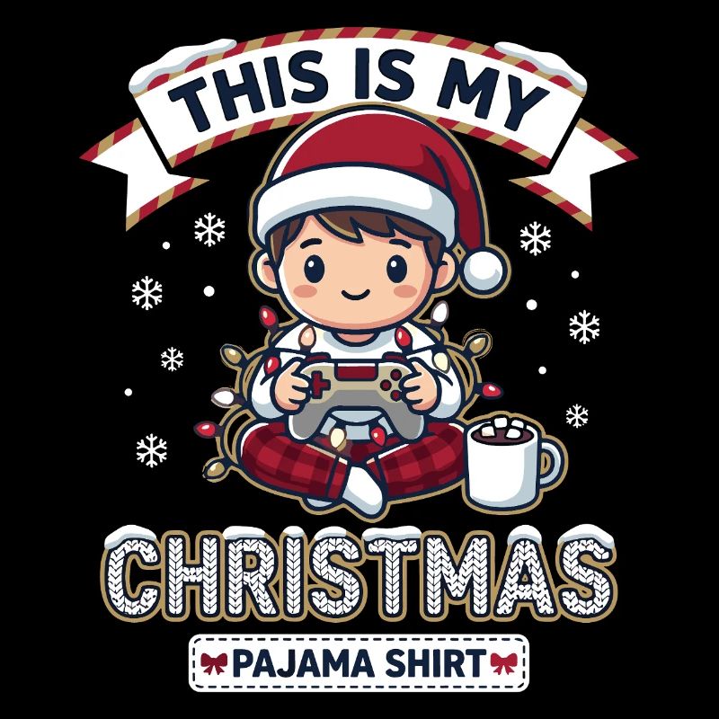 Cadeau drôle de jeu de pyjama de Noël mignon