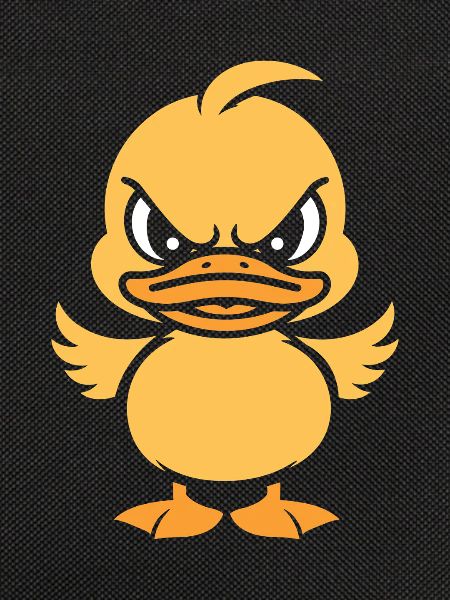 Yellow graphic grumpy duckling