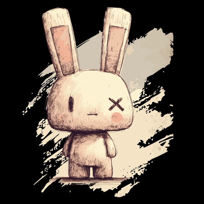 Un lapin mignon aux yeux X