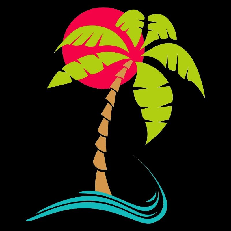 Palm trees summer at sunset