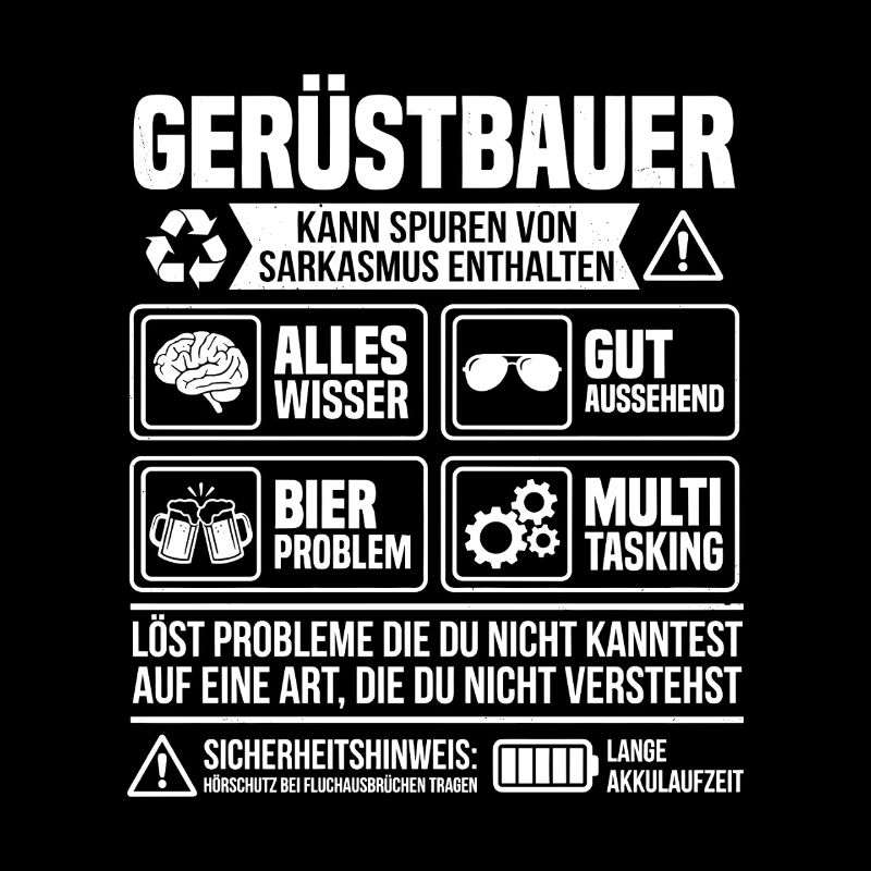 Gerüstbauer Infografik – Lustiger Handwerker