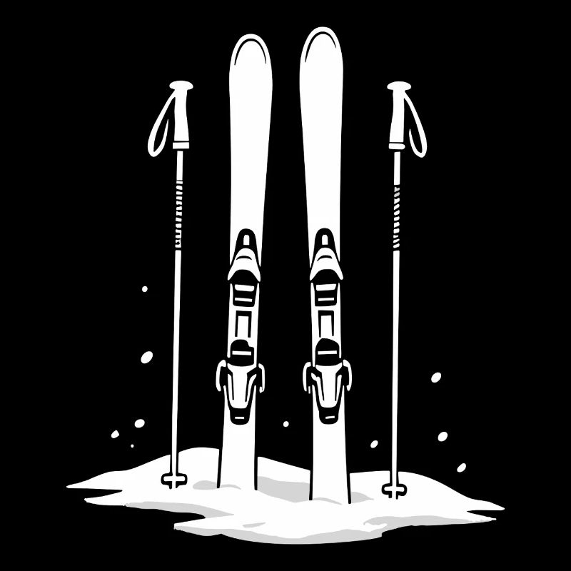 Ski im Schnee Wintersport Abenteuer