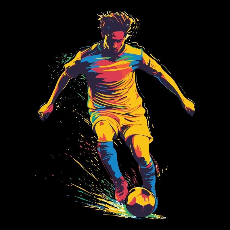 Farbenfroher Fußballheld