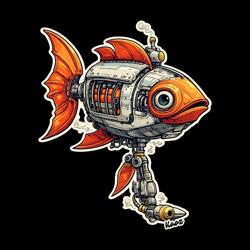 Steampunk Fish Robot Robot Fish