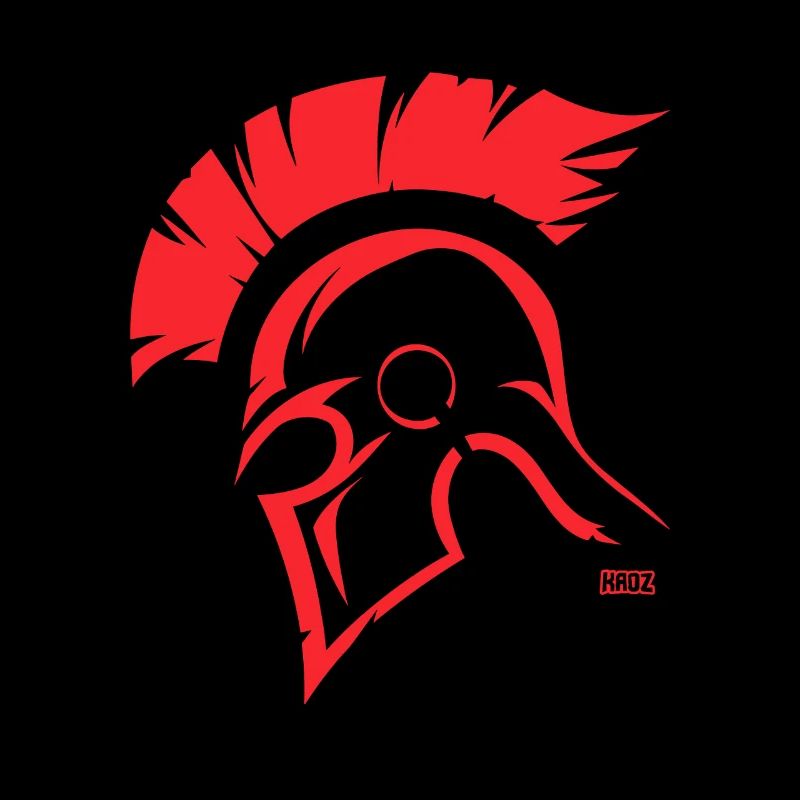 Roter Sparta Helm Silhouette