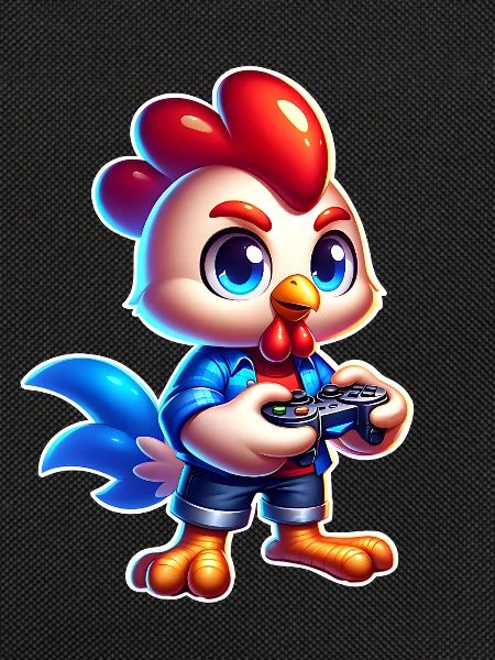 Gaming Huhn mit Controller