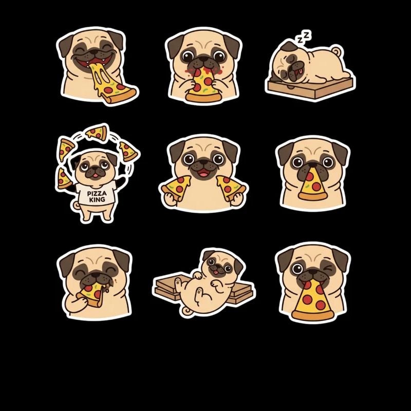 Pug Pizza King Funny Pizza Lover