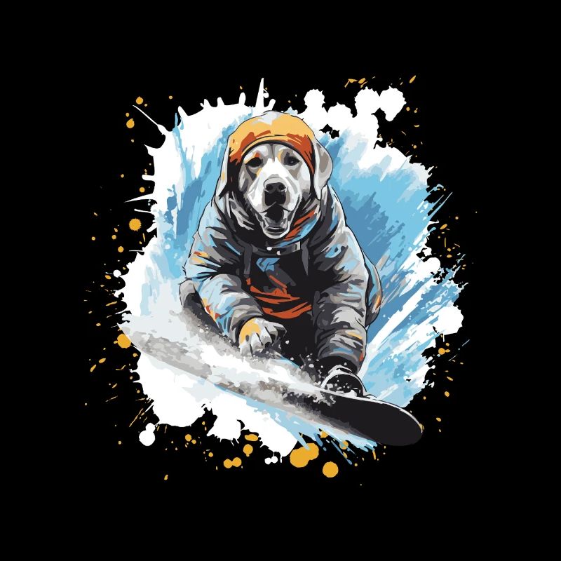 Labrador Hund Snowboard