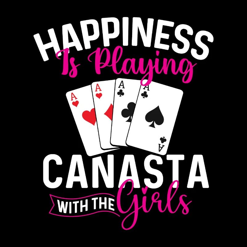 Glück beim Canasta-Spielen mit den Mädchen