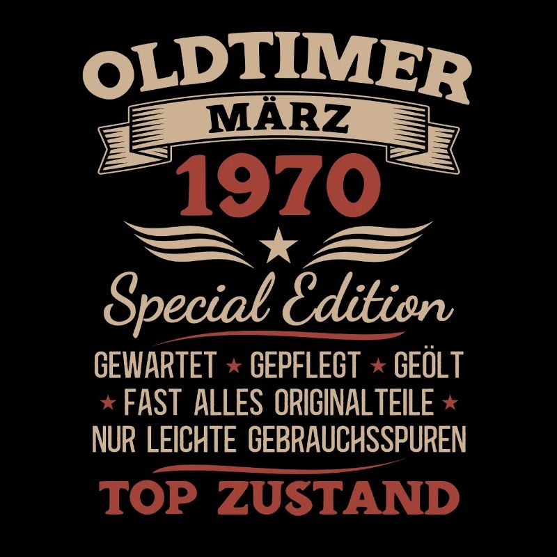 56. Geburtstag Geschenk Mann Oldtimer März 1970