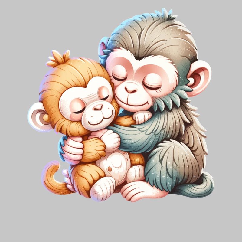 Hugging Monkey Duo