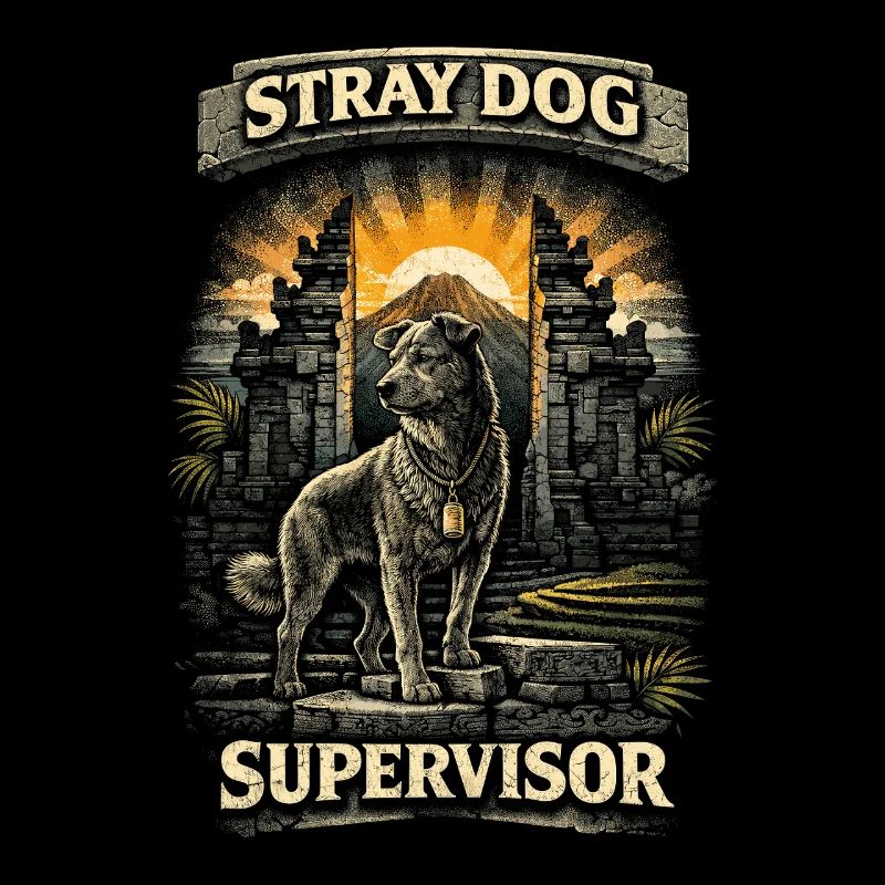 Superviseur de chien errant de voyage à Bali
