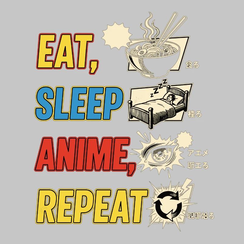 MANGER DORMIR ANIME RÉPÉTER