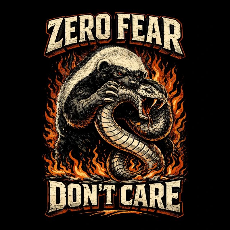 Honigdachs Honey Badger Tier Zero Fear Dont Care